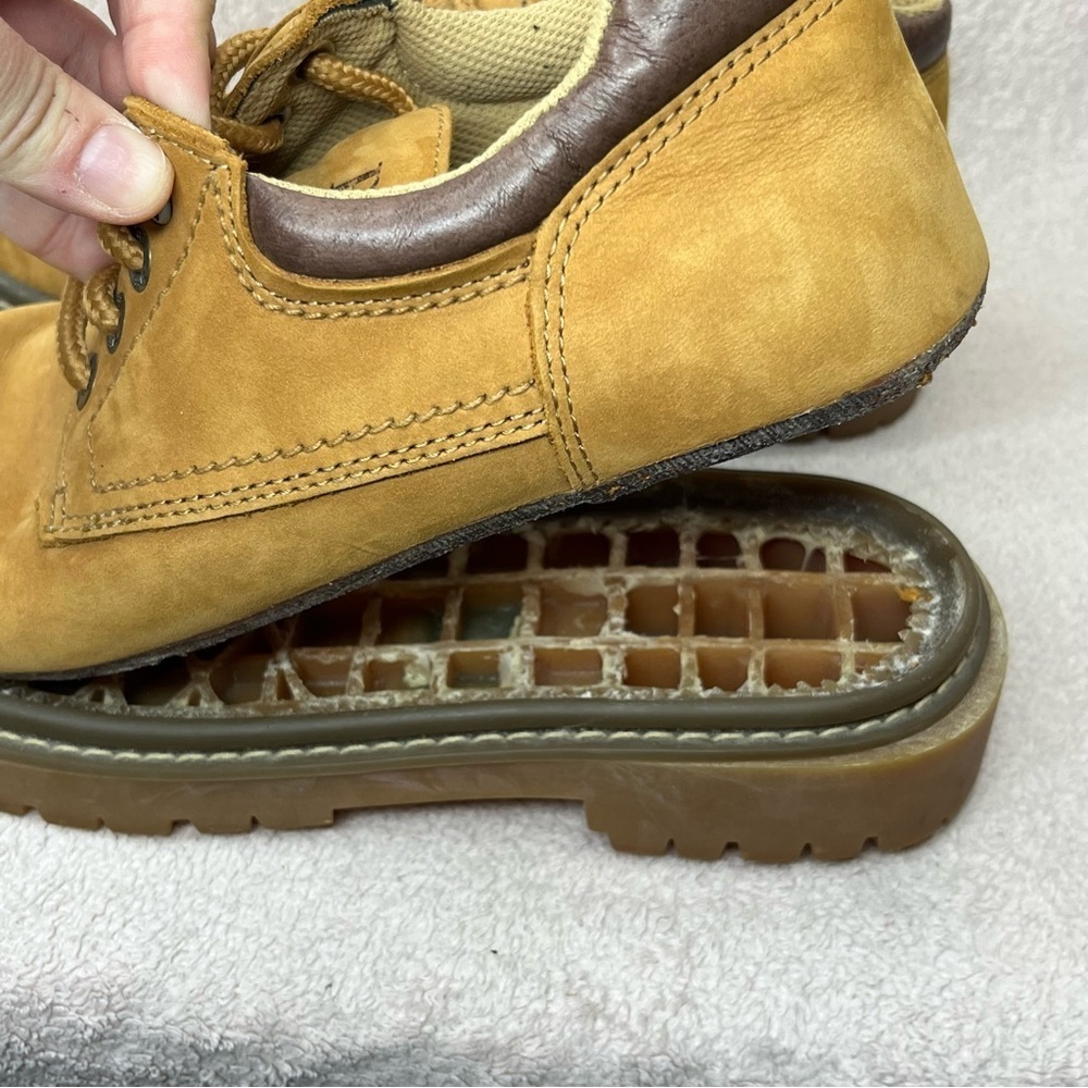 Vintage Bass Waterproof Leather Lug Sole Oxford Shoes-Women’s 9-Tan-Brown-y2k - Picture 7 of 11
